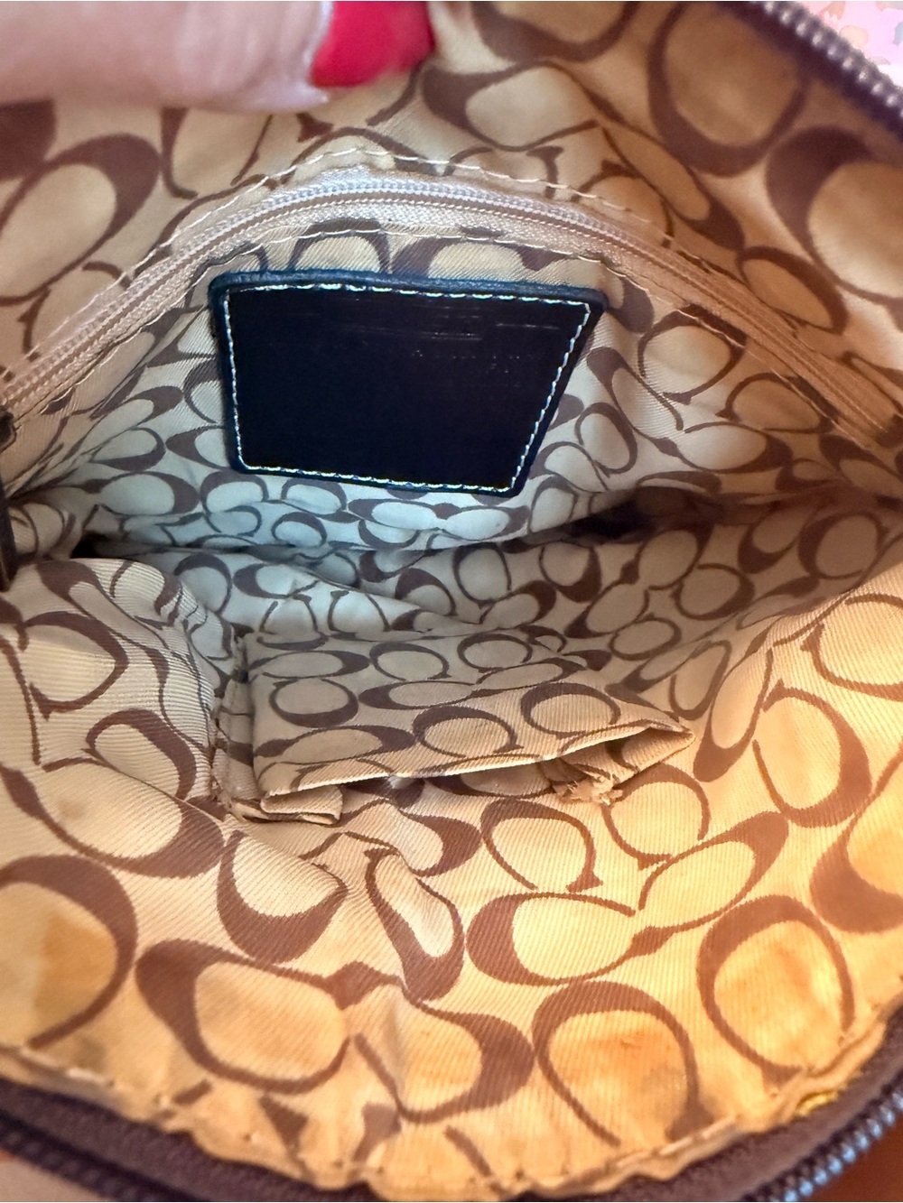 RARE Coach Patchwork Crossbody Bag in Multi Brown and Pink - Picture 7 of 9